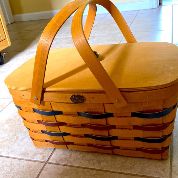 Peterborough Baskets of New Hampshire NEW Vintage Handmade Basket w/Pyrex dish. - Picture 2 of 16